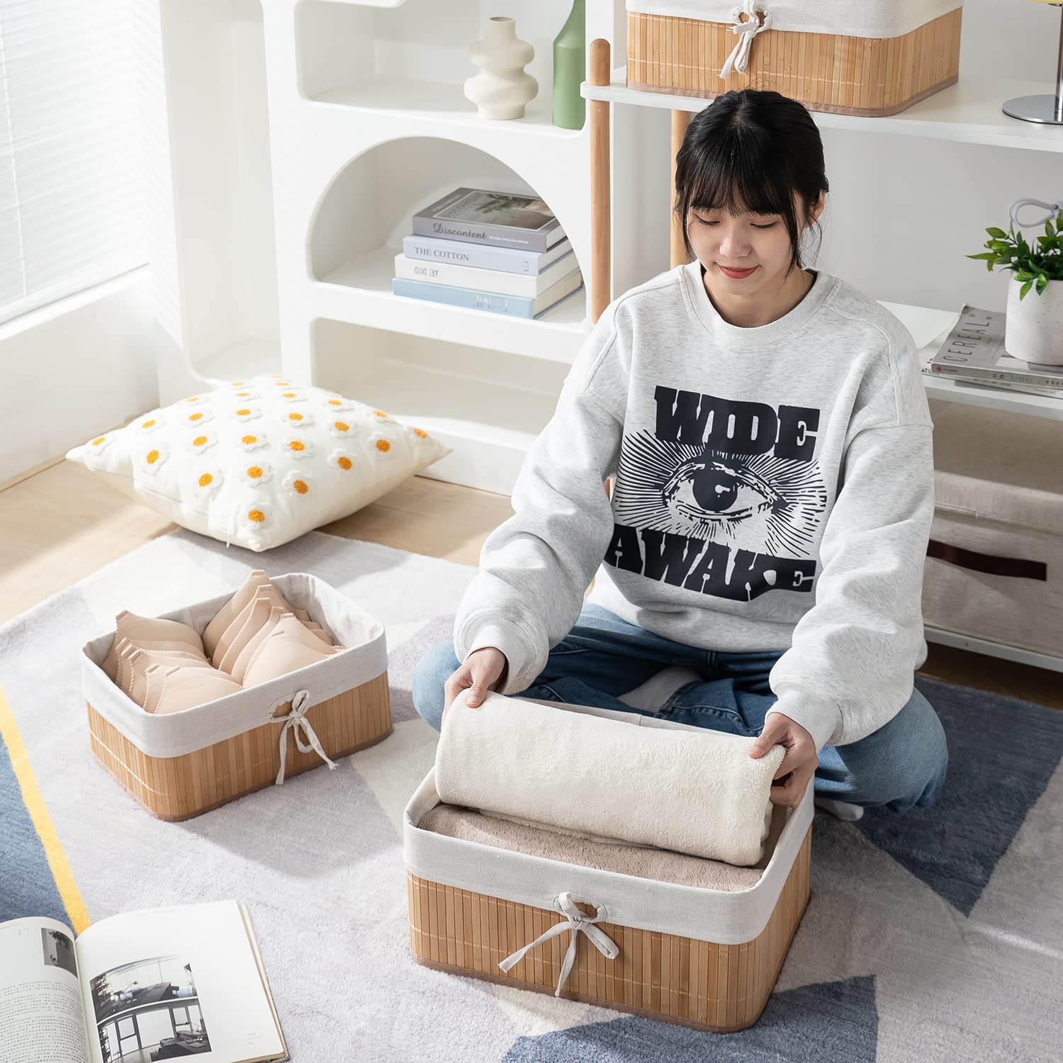 BAMBOO STORAGE BASKET