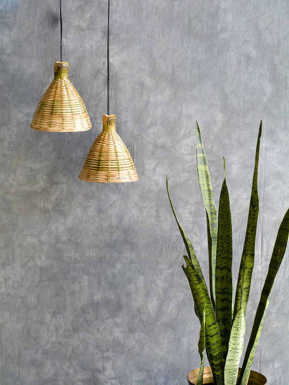 HANGING BAMBOO CANE LAMP