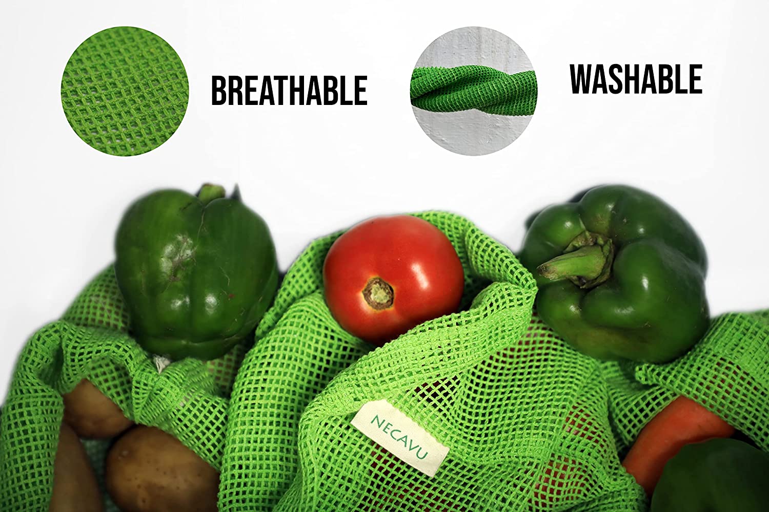 COTTON FRIDGE BAGS (SET OF 6)