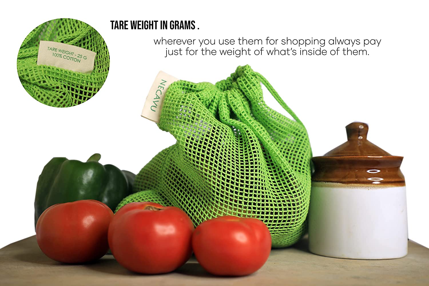 COTTON FRIDGE BAGS (SET OF 6)